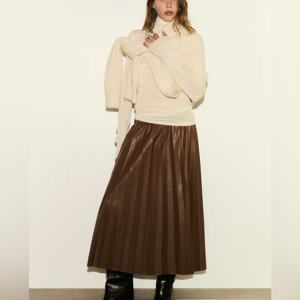 H&M Brown A-Line Skirt